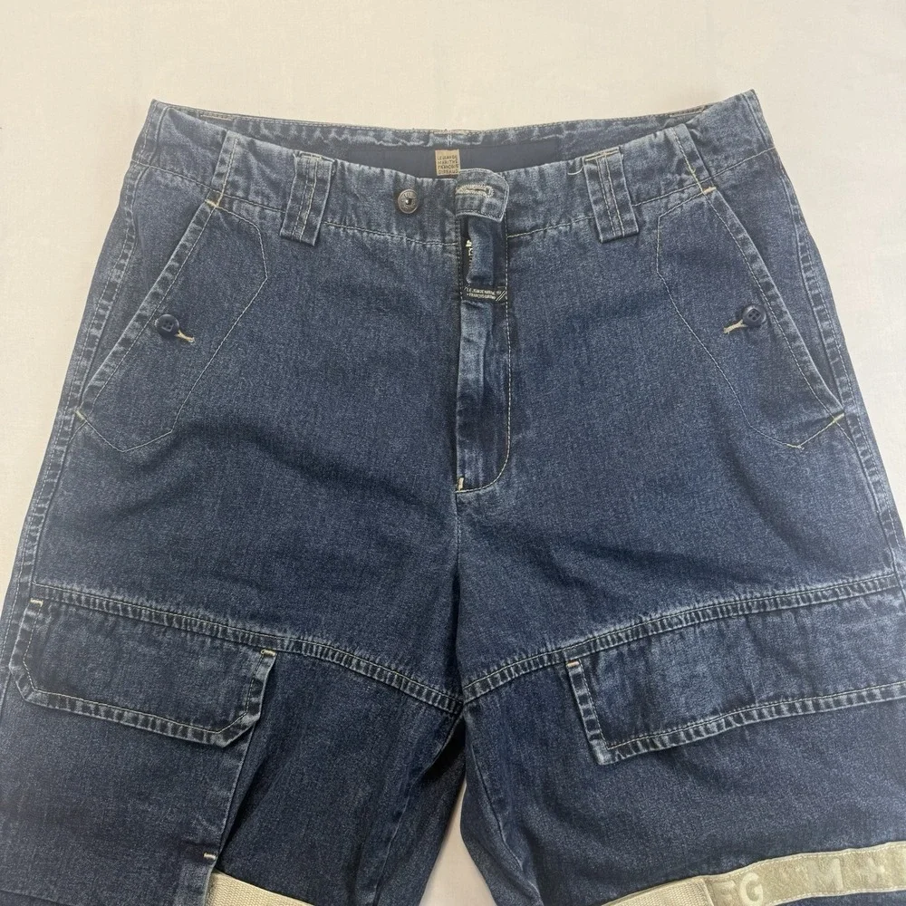 Marithe Francois Girbaud Shuttle Cargo Jeans Mens 34x35 Y2K Reflective M+FG